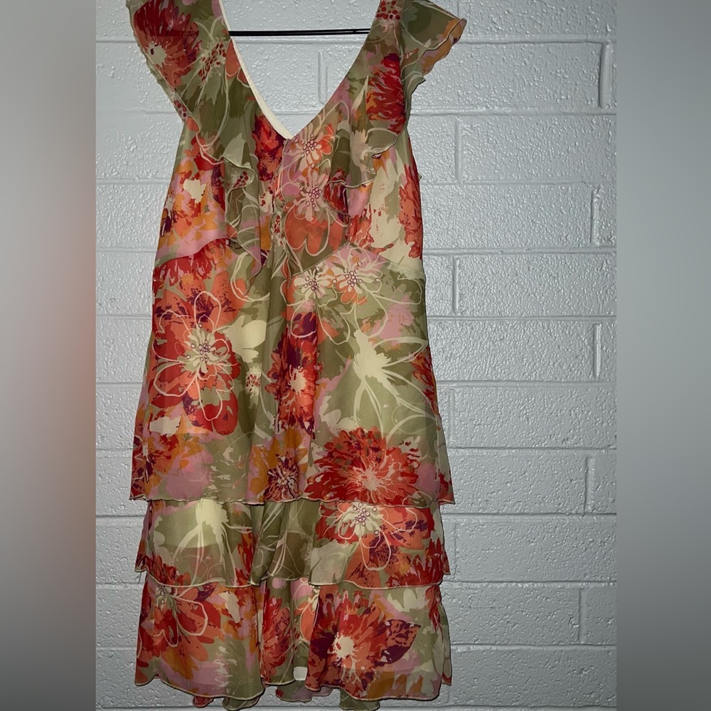Green floral dress